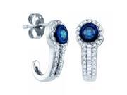 10k White Gold 0.65 CTW Blue Diamond Fashion Hoop Earrings - 2.65 gram - #556-65882 10k White Gold 0.65 CTW Blue Diamond Fashion Hoop Earrings - 2.65 gram - #556-65882