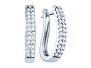 14k White Gold 1.0 CTW Diamond Fashion Hoop Earrings 5.22 gram 556 65405