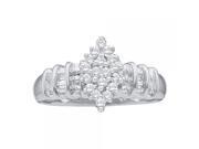 10k White Gold 0.25Ctw Diamond Cluster Ring 10k White Gold 0.25Ctw Diamond Cluster Ring
