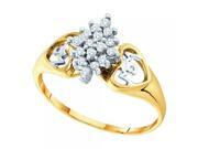10k Yellow Gold 0.15Ctw Round Diamond Ladies Cluster Ring 10k Yellow Gold 0.15Ctw Round Diamond Ladies Cluster Ring
