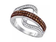 10k White Gold 0.33Ctw Cognac Diamond Micro-Pave Ring 10k White Gold 0.33Ctw Cognac Diamond Micro-Pave Ring