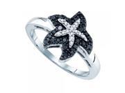 10k White Gold 0.22Ct Black Diamond Fashion Ring