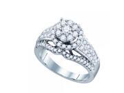 10k White Gold 1.03Ct Diamond Ladies Flower Ring