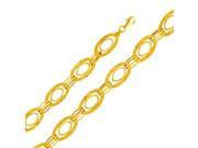 14k Yellow Gold Designer Contemporary Ring Link Elegant Bracelet Length 7.5 ; Measures 12mm; Weight 5.8 Grams Approx.