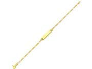 14K Yellow Gold 2.0mm Baby Child ID Figaro Bracelet With Spring Ring Clasp Length 6 ; Measures 2.0mm Bracelet 5.0mm ID; Weight 2.1 Grams Approx.