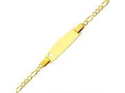 14K Yellow Gold 2.5mm Baby Child ID Figaro Bracelet Length 6 ; Measures 2.5mm Bracelet 7.0mm ID; Weight 2.7 Grams Approx.