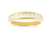 14k Yellow Gold Princess Cut Diamond Channel Set Wedding Anniversary Ring G H VS 0.33 ctw