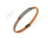 Sterling silver Bangle Bracelet micro pave Cubic Zirconia center rose gold plated
