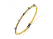 Sterling silver Bangle Bracelet 5 stations Cubic Zirconia yellow gold plated