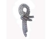 Platinum Plated Swarovski Crystal Love Knot Design Brooch Pin Gift Boxed