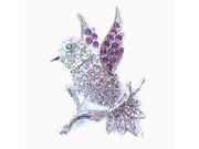 Platinum Plated Swarovski Crystal BIRD Brooch Pin Gift Boxed