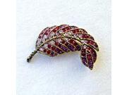 Platinum Plated Swarovski Crystal Enamel Feather Pin Brooch 1 2 x 1 1 2 Gift Boxed