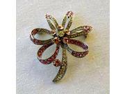 Platinum Plated Swarovski Crystal Element Flower Pin Brooch 1 2 x 2 Gift Boxed