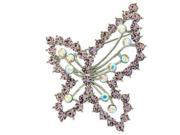 Platinum Plated Swarovski Crystal Butterfly Design Brooch Pin