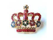 24k Gold Plated Swarovski Crystal Royal Crown Pin Brooch