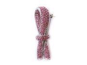 Platinum Plated Swarovski Crystal Pink Ribbon Design Brooch Pin 1 2 inch x 2 inches