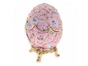 24k Gold Plated Enamel Swarovski Crystal Faberge Style Egg Jewel Box 3 x 2