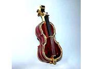 Pewter Swarovski Crystal Enamel Violin Keepsake Box 4 x 1 3 4 Gift Boxed