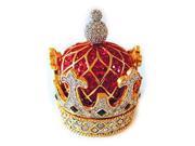 24k Gold Plated Swarovski Crystal Empress Crown Trinket Box 2 Jnch