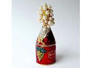 Pewter Swarovski Crystal Enamel Champagne Bottle Keepsake Box 3 1 4 x 1 Gift Boxed