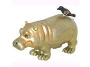 24K Gold Swarovski Crystal Hippo with Bird Keepsake Box 3 1 4 x 3 1 4 Gift Boxed