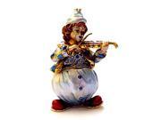 Gold Plated Swarovski Crystal Enamel Clown w Violin Keepsake Box 2 3 4 x 2 1 2 Gift Boxed