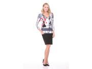 V Neck 3 4 Sleeves Printed Top With Reinstone On The Body Multicolor Large Extra Large