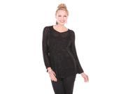 V Neck 3 4 Sleeves With Sequences Black Large