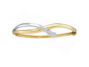 1 2 Carat Diamond 14k Two Tone Gold Flower Cluster Bangle Bracelet