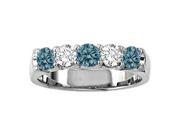 1 Carat Blue White Diamond 14K White Gold Anniversary Wedding Ring