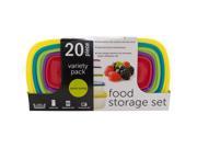 Wholesale Set of 4 20 Piece Variety Pack Food Storage Containers Set Kitchen Dining Food Storage 16.79 set delivered