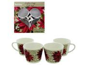 Wholesale Set of 15 4 Pack Coffee Cup Set Poinsettia Design Kitchen Dining Drinkware 6.44 set delivered