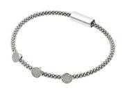 .925 Sterling Silver Rhodium Plated 3 Circle Clear Cubic Zirconia Italian Bracelet
