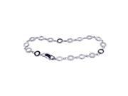 .925 Sterling Silver Rhodium Plated Open Multi Circle Bracelet