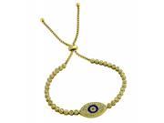 .925 Sterling Silver Nickel Free Gold Plated Adjustable Cubic Zirconia Eye Tennis Bracelet