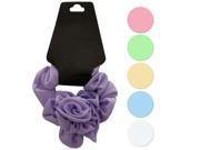 Pastel Hair Twister with Ruffle Rose Accent Set of 24 Hair Care Hair Bands Scrunchies Wholesale