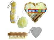 Heart Boxed Bath Gift Set Set of 1 Personal Care Loofahs Shower Scrubs Wholesale