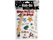 Boys Only Sayings Rub On Transfers Set of 48 Scrapbooking Rub ons Wholesale