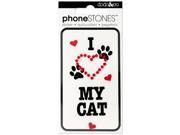 I Love My Cat Phone Stones Stickers Set of 96 Scrapbooking Stickers Wholesale