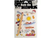 Summer with Sayings Rub On Transfers Set of 72 Scrapbooking Rub ons Wholesale