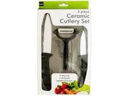 3 Piece Ceramic Cutlery Set with Anti Slip Handles Set of 3 Kitchen Dining Kitchen Tools Utensils Wholesale