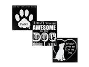 Black White Wooden Dog Sign Set of 16 Home Decor Wall Decor Wholesale