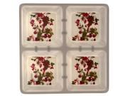 Four Section Square Dish with Holly Design Set of 24 Kitchen Dining Serveware Wholesale
