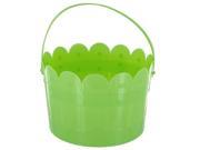 Green Scalloped Plastic Bucket with Handle Set of 24 Household Supplies Storage Organization Wholesale