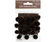 conso 1 yard self adhesive brown trim with brom pom poms Set of 120 Sewing Needlecrafts Fabric Trim Wholesale