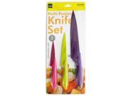 3 Piece Colorful Multi Purpose Knife Set Set of 12 Kitchen Dining Cutlery Wholesale