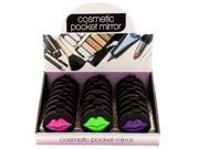Lips Cosmetic Pocket Mirror Countertop Display Set of 24 Cosmetics Cosmetic Mirrors Wholesale