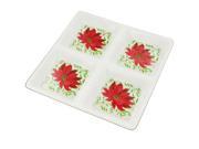 Sectioned Poinsettia Party Tray Set of 12 Seasonal Christmas Wholesale