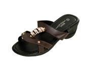 Brown Strappy Wedge Sandals with Gold Accents Set of 6 Apparel Shoes Wholesale