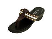 Brown Wedge Sandals with Stripe Spike Accents Set of 1 Apparel Shoes Wholesale